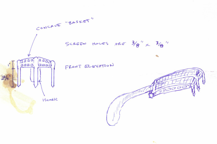 The original drawing - complete with coffee stain!