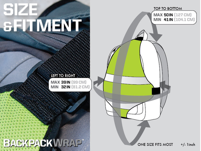 Backpack Wrap™ A HiViz and Reflective Backpack Cover by QLTY Ingenuity LLC — Kickstarter