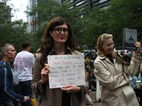 Working activist in New York, November 2011