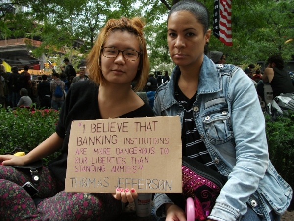 Passionate activists at Occupy Wall Street, November 2011