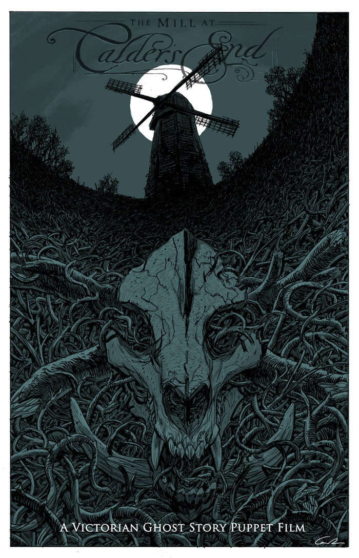 CARD #2 - "The Mill at Calder's End" illustrated by concept artist Guy Davis.(5" X 7" Card)