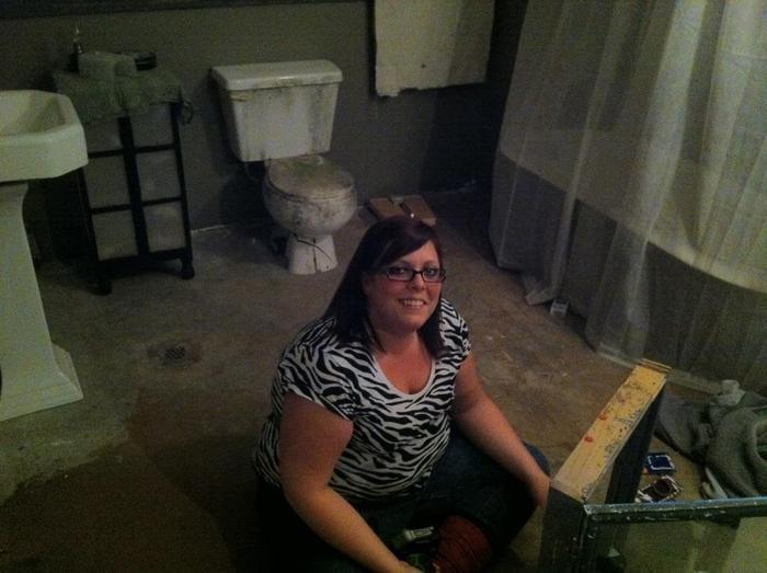 My wife prepping sets.