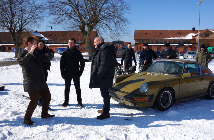 Working with Danish superstar Kim Bodnia on the set of our intro for Pixel Film Festival 2013