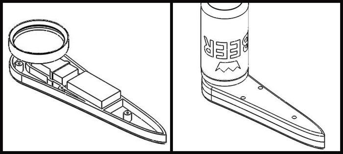 These are original sketches of the first Beerouette prototype, printed from a MakerBot 3D printer.