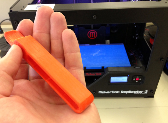Final design. This is so well engineered, that we were able to remove nasty old tires with our MakerBot prototypes.