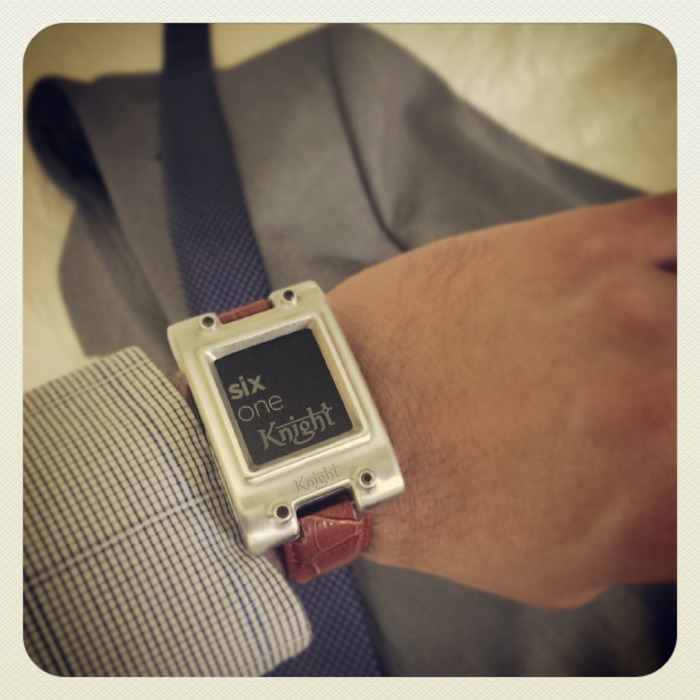 Wearing my Pebble knighted on a business trip
