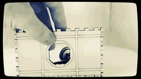 Match like-shapes and add glue to create the camera body.