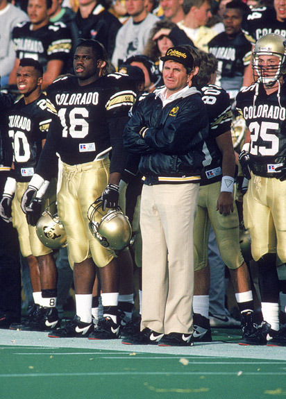 Coach Bill McCartney Looking On As Colorado Marches Towards A National Championship