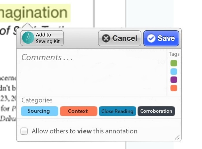 Photoshop mockup of the javascript interface we are designing that will allow you to customize each annotation.