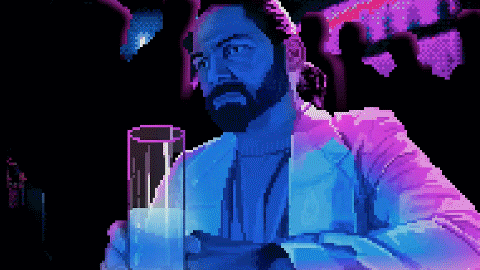 The pixel-art process involves drawing from reference photography for animation