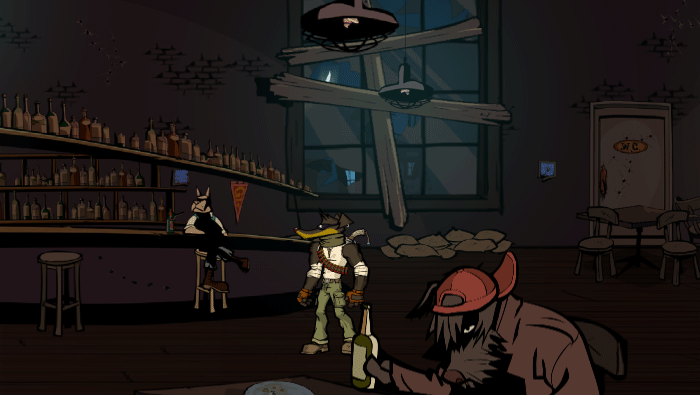 "The air was thick with the stench of booze and fear."