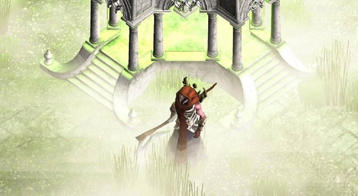 The Necromancer before his mausoleum