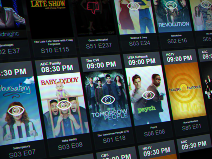 TV Guide with pictures, filtered to show only most interesting