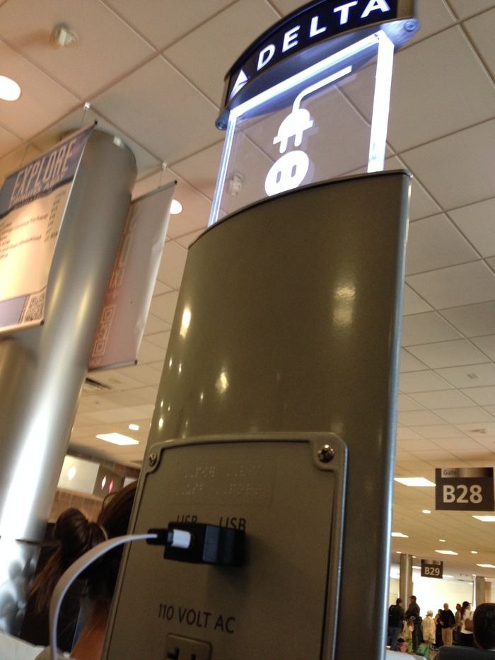 LockedUSB At Delta's Charging Station