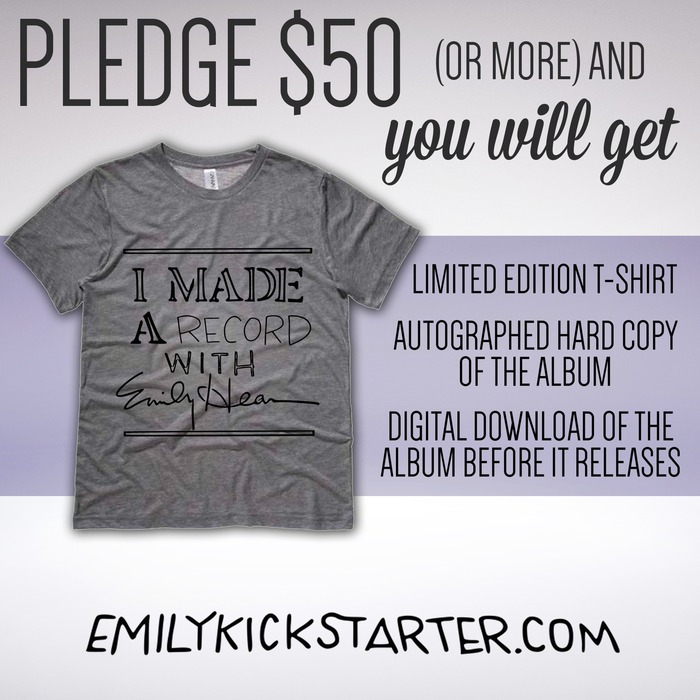 Limited Edition "I Made A Record with Emily Hearn" T-shirt, designed by Emily!