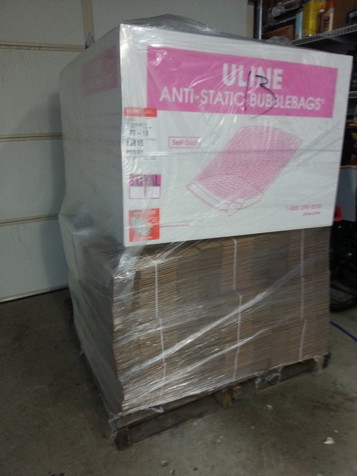 Brian’s wife was thrilled when she came home to find that her parking space in the garage had been taken by a pallet of boxes