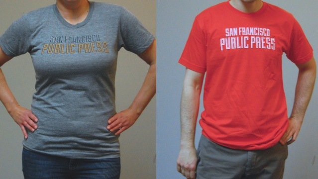 Spiffy gray T-shirt • It comes in orange, too!