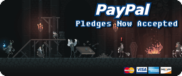 You can now pledge through PayPal! Be sure to double-check your pledge amount before submitting. If you're bidding a physical tier, don't forget to add the correct postage. After the campaign we'll ask you which rewards you want in a survey. :)