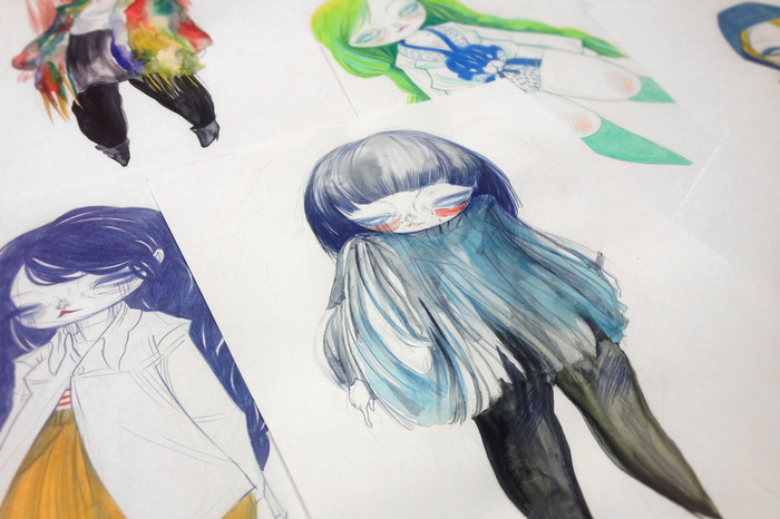 A selection of Cherry's A3 artwork