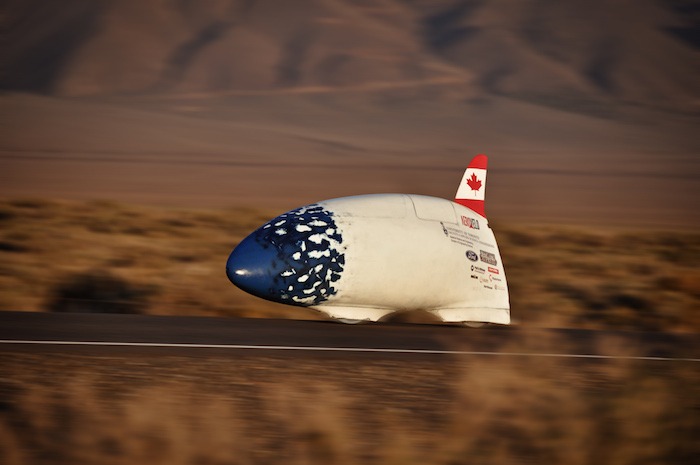 Bluenose at Battle Mountain, Nevada, at a speed of 78MPH (125 Km/h) (Photo by Tom Amick).