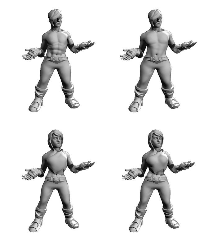 Even subtle adjustments to muscularity, weight, and body shape can really change the flavor of a character.