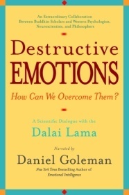 Destructive Emotions: A Scientific Dialogue with the Dalai Lama signed by author, Daniel Goleman