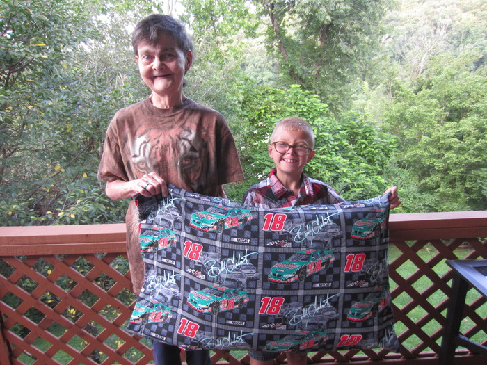 Completed Goodnight Pillowcase made by Tamara & Michael