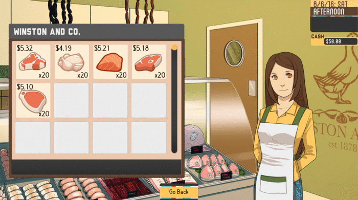 Buying ingredients at one of the stores