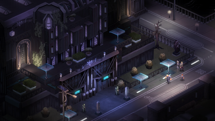In the original Dragonfall we never really got to show what life "on the other side" looks like in Shadowrun - the cushy corporate enclaves of the future. One of the new missions will take you into a much more upscale residential area of Berlin.
