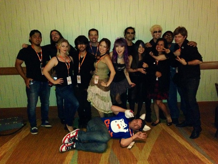 Group shot of the band and some of their supporters. I got to be a feisty kitty with the band at the tail end of their show. Check out some of their awesome stuff on Youtube!