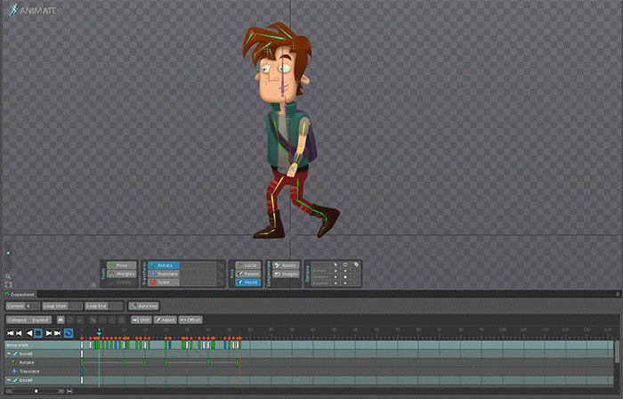 Kelvin animated with Spine by Esoteric Software