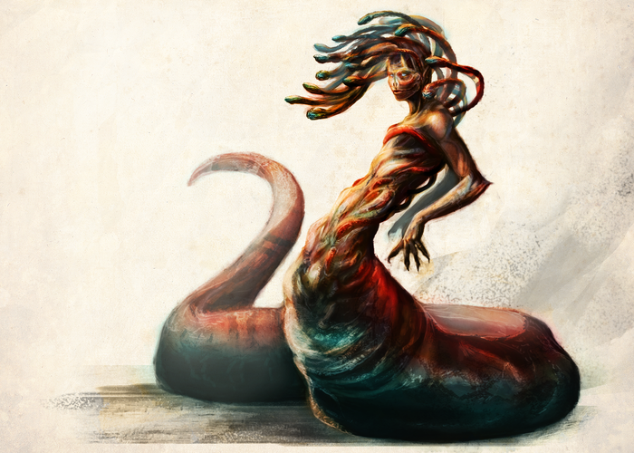 Early concept of Medusa