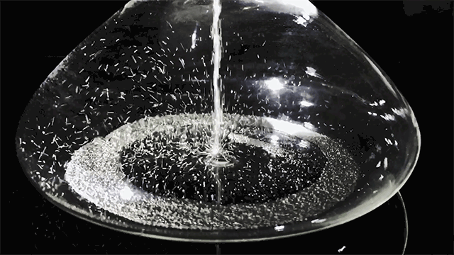 Quickly program your brain to reach the flow state. The Esington Glass contains steel nanospheres that do an entertaining, chaotic, white-noise producing dance