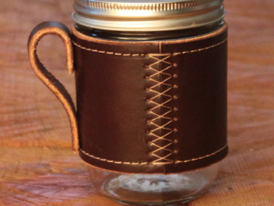 leather mug