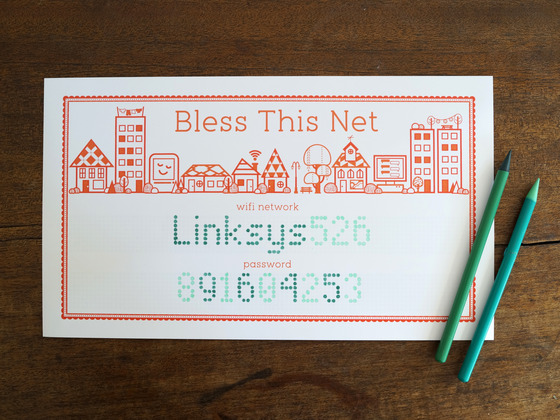 BLESS THIS NET: Letterpress Print for Your WiFi Credentials