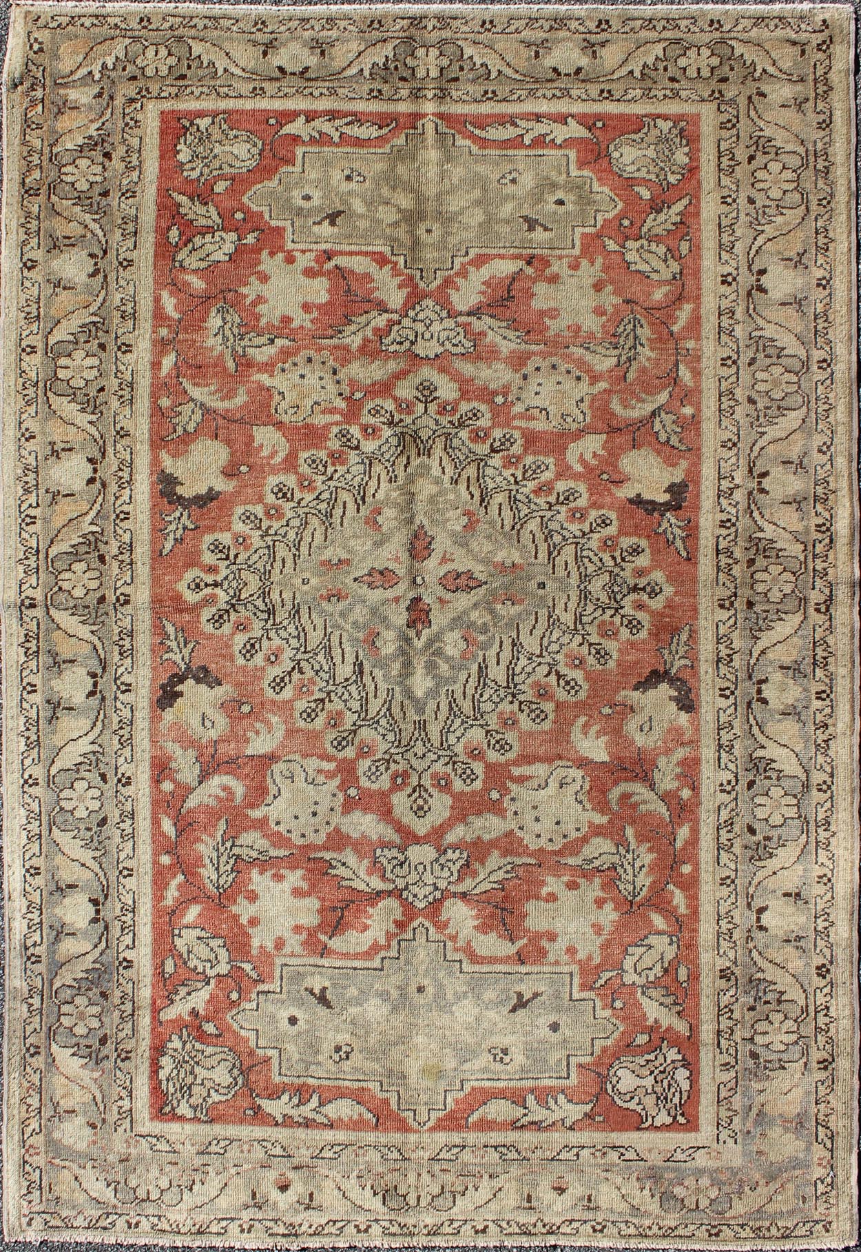 1930 model a carpet on Antique Oushak Rug En 335 Oushak 4 6 X 6 0 Wool All Over