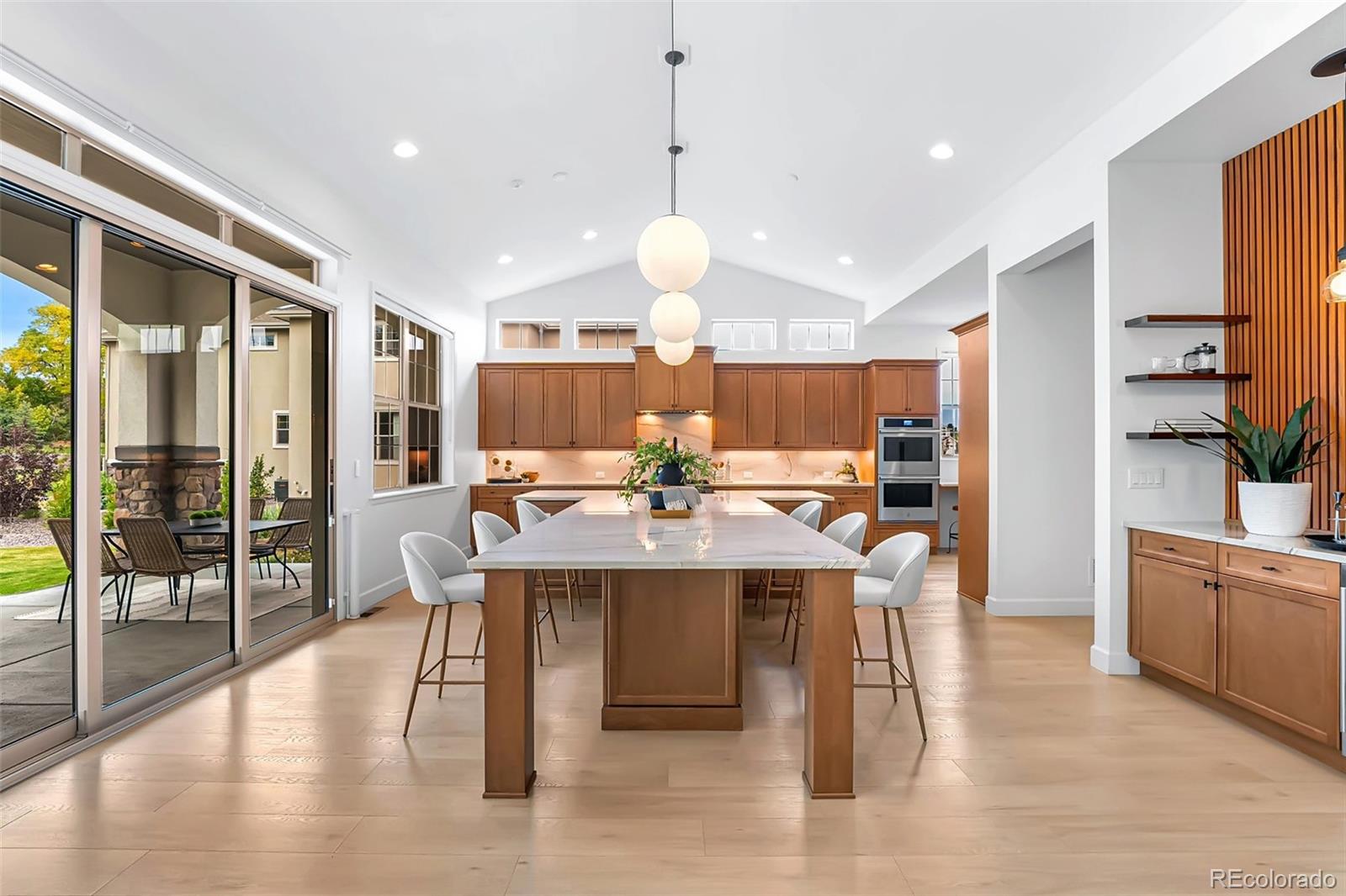 5 Latigo Place interior, Chef’s kitchen with marble island