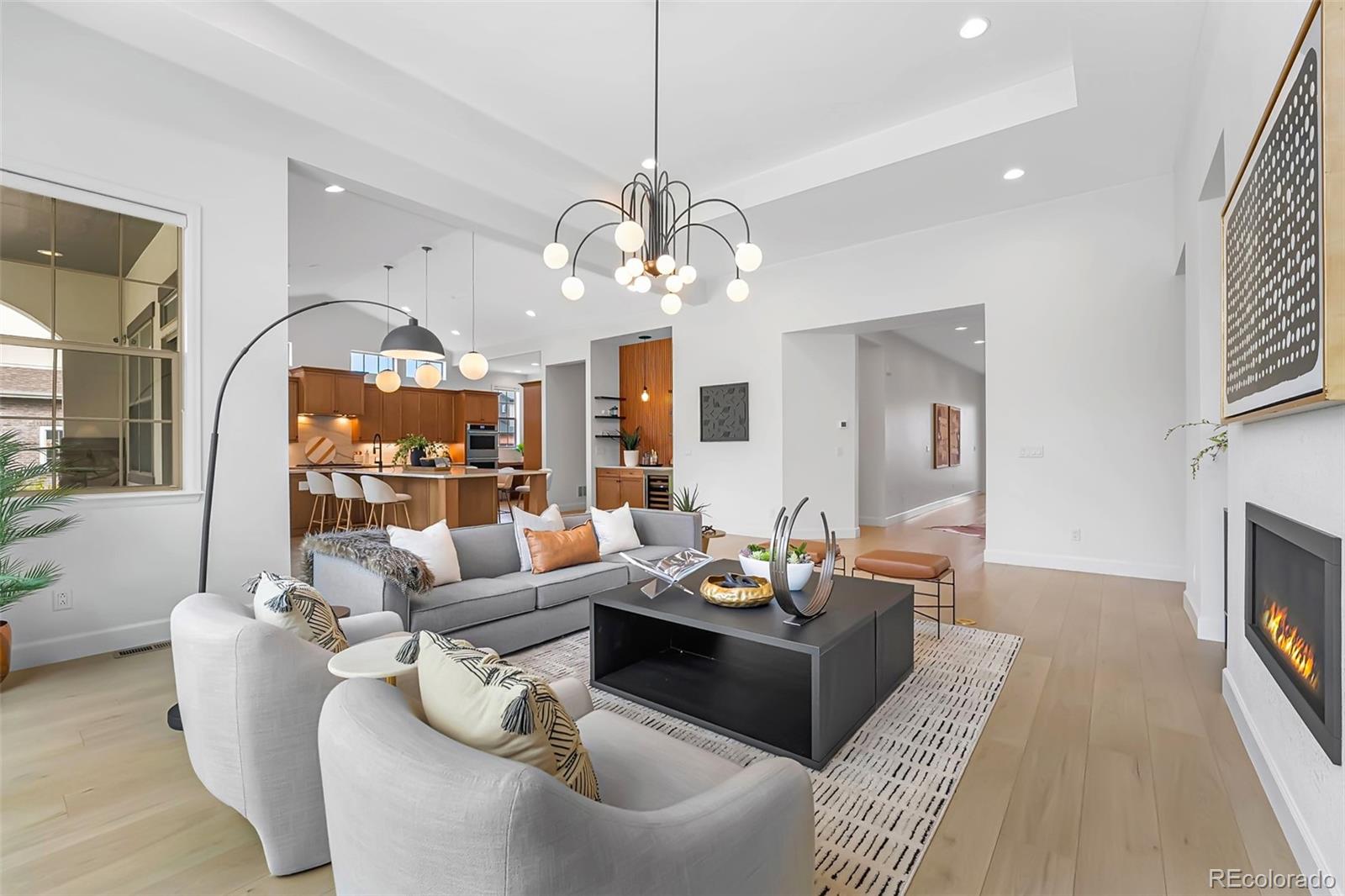 5 Latigo Place interior, Open-concept living, dining & kitchen
