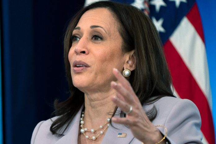 La vicepresidenta de Estados Unidos, Kamala Harris en la Casa Blanca, Washington. Foto La Hora/AP/Jacquelyn Martin.