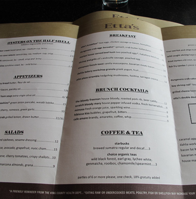 Brunch at Etta's in Seattle
