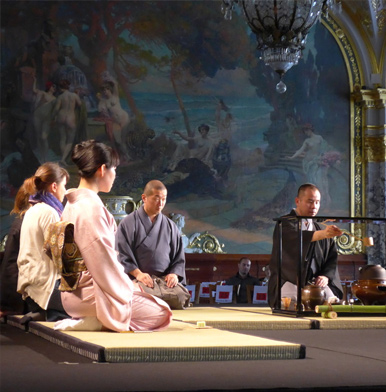 Chanoyu Japanese tea ceremony performed by a tea master in Monaco