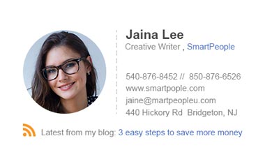 Email signature for Writer Email signature for Writer
