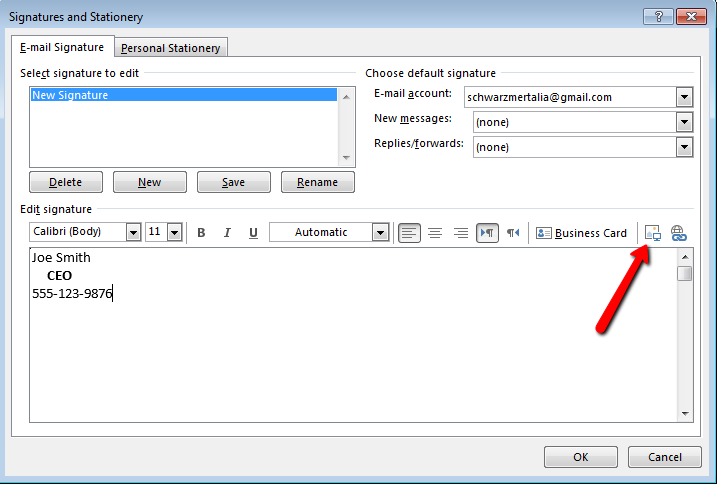 outlook email signature