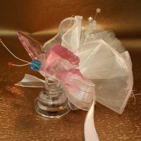 Pink Butterfly Crystal with Light
