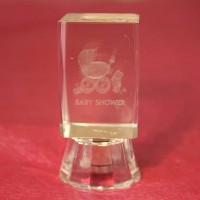 Baby-Themed Crystal Paper Weight with Light