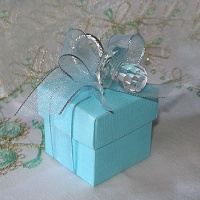 Blue embossed  Tiffany like box  baby pacifier