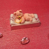 Pink Oblong Chocolate with Teddy Bear