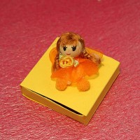 Yellow Box with Chocolate Inside and Doll D�cor 