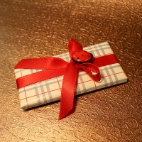 Designer Plaid Oblong Chocolate with Ladybug D�cor