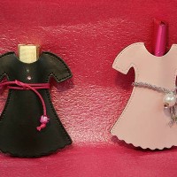 Leather Dress Favor with Bar Chocolate  